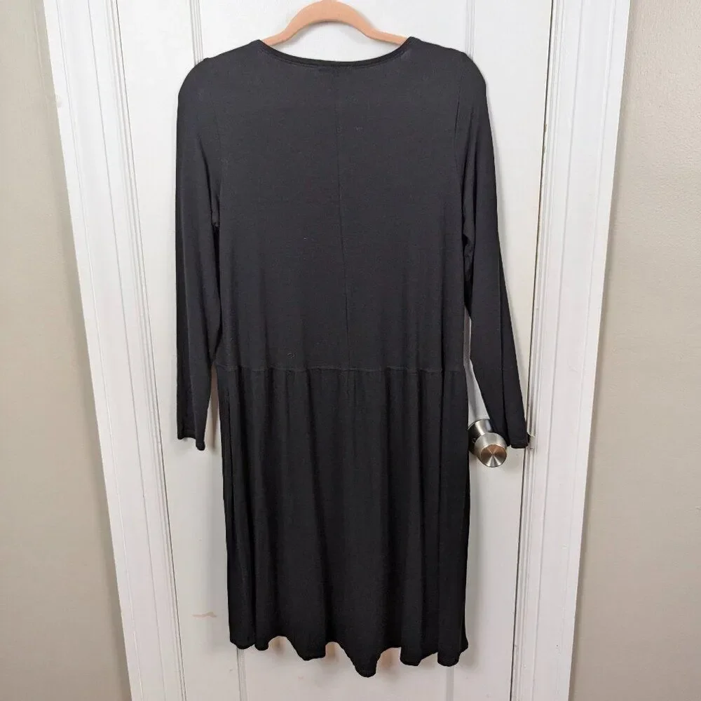 EILEEN FISHER | Black Long Sleeve Jersey Dress Size S